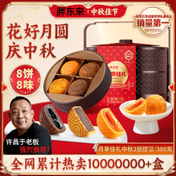 胖东来 月饼礼盒388g流心月饼广式月饼中秋礼盒送礼亲戚礼品代购 月享佳礼- 提篮礼盒