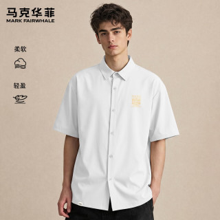 马克华菲 冰感透气 白色 XL 男士短袖衬衫