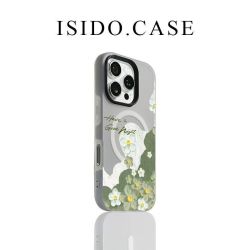 C 【裸机手感】油画白花绿带 iPhone6-17系列苹果手机壳