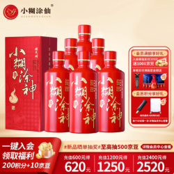 小糊涂仙 品牌小糊涂神精气神浓香型白酒纯粮酒（无礼袋） 52度 500mL 6瓶