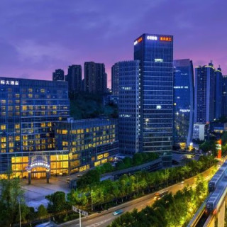 重庆维景国际大酒店高级大床氧吧房(全景落地窗