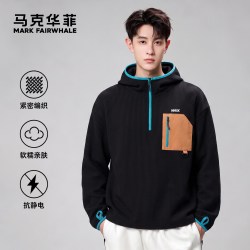 马克华菲 美式连帽卫衣男2026秋季新款户外运动防风长袖百搭上衣男