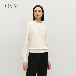 OVV 秋冬热卖女装圆领可机洗长袖针织衫