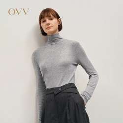 OVV 秋冬热卖女装经典半高领经典基础打底内搭长袖T恤