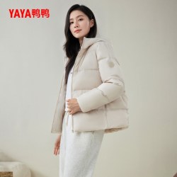 鸭鸭羽绒服 鸭鸭轻薄羽绒服女短款小个子2026年秋冬新连帽百搭韩版修身外套W