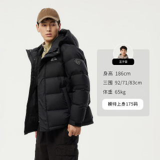 坦博尔 羽绒服男撞色拼接连帽休闲户外厚款保暖外套