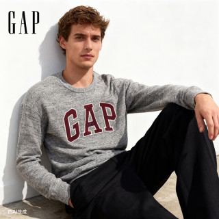 Gap 男女装秋季款撞色Logo宽松圆领针织衫上衣美版789791