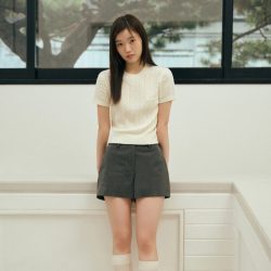 韩国26春季女士通勤日常舒适圆领短袖针织衫