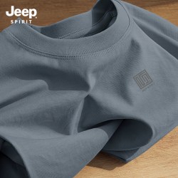 JEEP SPIRIT Jeep吉普重磅纯棉男士短袖t恤2026新款夏季男简单大方高级感穿搭