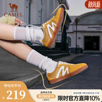 骆驼 德训鞋春季复古板鞋软弹百搭情侣运动鞋 G25S136014 黄/白 女 36