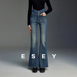 ESE-Y 高腰微喇牛仔裤