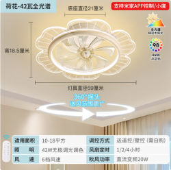 雷士 风扇灯客厅吊扇隐形餐厅现代欧式简约 荐【荷花全光谱】