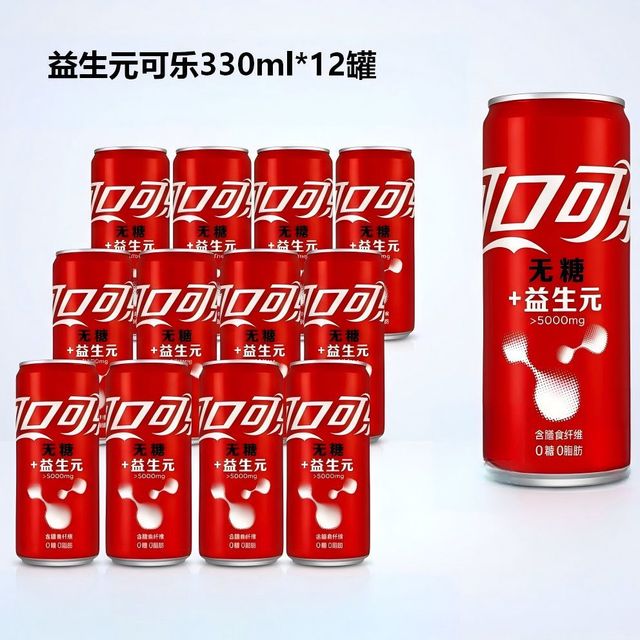 可口可乐 5月产益生元可乐330ml*12罐0糖0脂肪碳酸饮料冰冻更好喝囤货装
