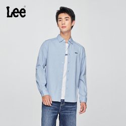 Lee 翻领小Logo徽标 长袖衬衫
