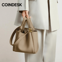 Coindesk 头层牛皮真皮菜篮子包包