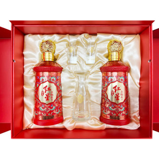 红星 二锅头 钰玺鸿钰 清香型纯粮白酒 53度500ml*2瓶礼盒装中秋节礼品