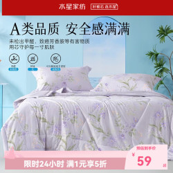 水星家纺 集团出品  百丽丝大豆纤维夏凉被 A类抗菌空调被子 可水洗薄被芯 [A类大豆云感夏被+可机洗] -紫 150cm