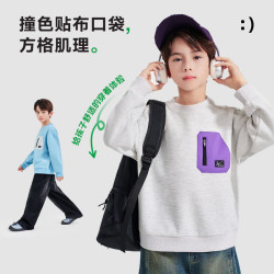 罗蒙 学院风棒球服圆领休闲卫衣