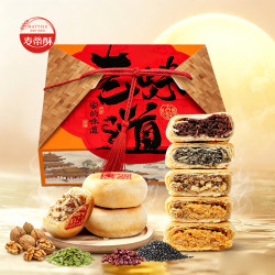麦蒂酥 苏式月饼 豆沙+五仁+黑芝麻+椒盐+肉松 礼盒装(12个）