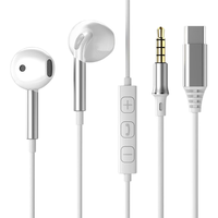 品士 S12 有线半入耳耳机 3.5mm线控 白色