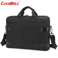 coolbell COOL BELL大容量公文包15寸笔记本电脑包男款手提包单肩包 CB-2081黑色 15寸