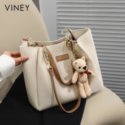 Vinistyle Viney真皮包包女轻奢大容量白色时尚通勤包生日礼物送女友送老婆