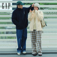 Gap 1SS623730 Logo刺绣立领抱抱绒卫衣 米色 XS