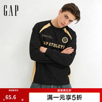 Gap 男女装秋季logo纯棉圆领长袖T恤
