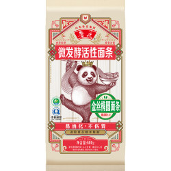 鲁花 熊猫金丝椭圆面条 微发酵工艺 600g 袋装挂面