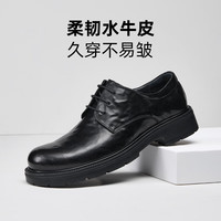 骆驼 G15A005040 真皮复古增高 商务正装皮鞋