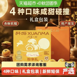 轩妈 蛋黄酥纷享装4种口味短保中秋节礼盒代月饼送礼零食糕点团购440g