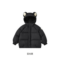 英氏儿童加厚羽绒服亚光黑110cm