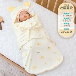 朵媗恋 初生新生婴儿产房包被抱被蝴蝶包被春夏薄款纯棉宝宝防惊跳睡袋a