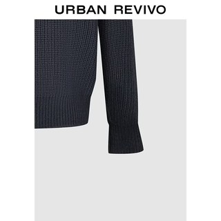 URBAN REVIVO UMF960003 肌理感POLO领短款针织衫