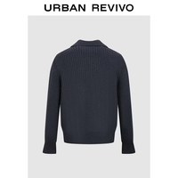 URBAN REVIVO UMF960003 肌理感POLO领短款针织衫