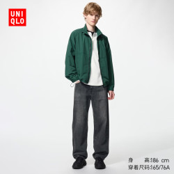 优衣库 宽松廓形牛仔裤常规款男装女装丹宁弯刀裤482868 485629 485629/08深灰色 32 /170/82A