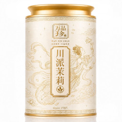 万品珍 茶叶茉莉花茶 2026新茶特级川派茉莉飘雪古法窨制浓香型罐装100g
