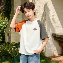 Dickies 儿童时尚撞色短袖洋气时髦鸳鸯袖插肩T恤中大童夏装