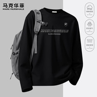 马克华菲 圆领纯棉秋季新款重磅简约宽松日常打底上衣