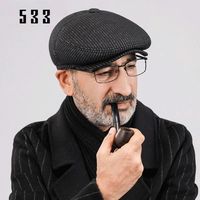 百亿补贴：柏雅图 老人帽子男士冬季贝雷帽老头爷爷圣诞加绒护耳鸭舌帽