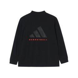 adidas 春秋季男大童经典简约棉质舒适运动休闲半高领长袖T恤