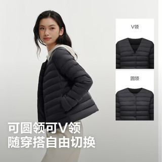 波司登 B260135004B 简约排骨条 黑色 4XL 女士羽绒服
