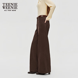 TEENIE WEENIE 简约利落直筒阔腿牛仔裤 棕色 M