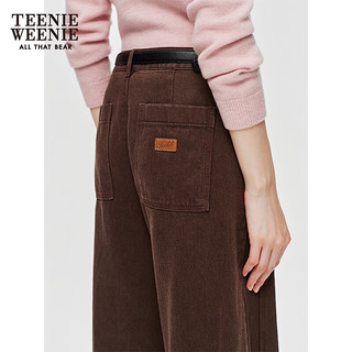 TEENIE WEENIE 简约利落直筒阔腿牛仔裤 棕色 M