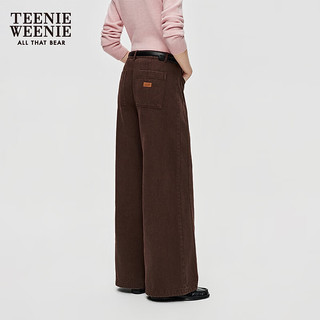 TEENIE WEENIE 简约利落直筒阔腿牛仔裤 棕色 M
