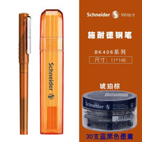 施耐德 德国进口中小学生钢笔 BK406 EF尖0.38MM 琥珀棕+30支黑色墨囊（可备注颜色）