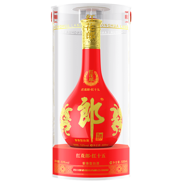郎酒 红花郎 酱香型白酒 婚宴商务送礼 53度 500mL 2瓶 红花郎15