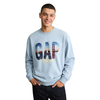 Gap 854294 印花logo宽松圆领 蓝色 M 男士卫衣