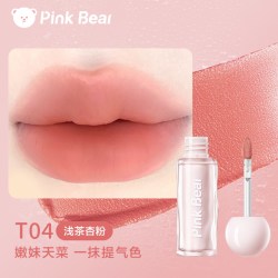 Pink Bear pinkbear皮可熊贴贴唇泥唇釉口红送女朋友礼物哑光
