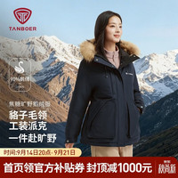 坦博尔 羽绒服男女26年新款鹅绒工装派克保暖外套TB62530550 夜澜青170